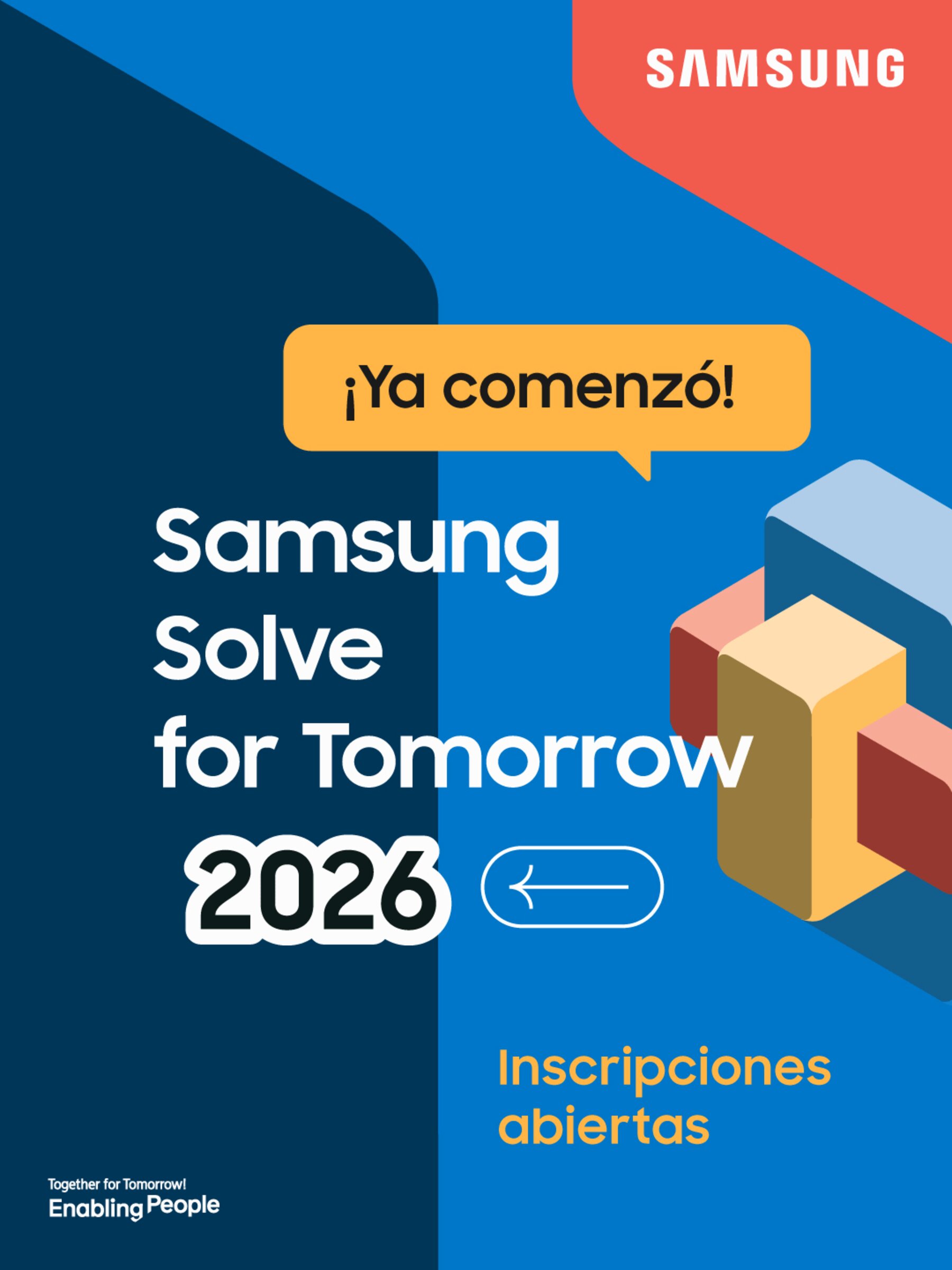 Afiche Samsung Solve for Tomorrow 2026 — Inscripciones abiertas